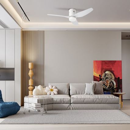 ZEVENTI - Ventilatore da soffitto LED PADUA LED/18W/230V 3000-6000K Wi-Fi Tuya bianco + telecomando