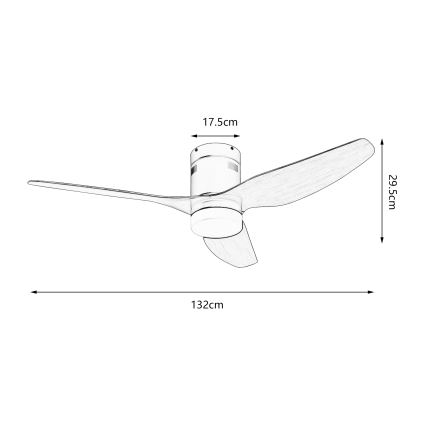 ZEVENTI - Ventilatore da soffitto LED PADUA LED/18W/230V 3000-6000K Wi-Fi Tuya bianco/marrone + telecomando