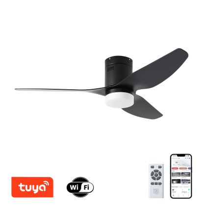 ZEVENTI - Ventilatore da soffitto LED PADUA LED/18W/230V 3000-6000K Wi-Fi Tuya nero + telecomando