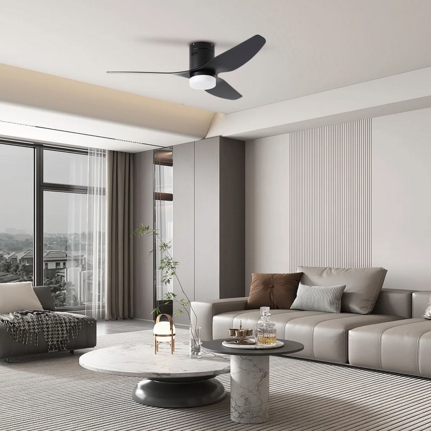 ZEVENTI - Ventilatore da soffitto LED PADUA LED/18W/230V 3000-6000K Wi-Fi Tuya nero + telecomando