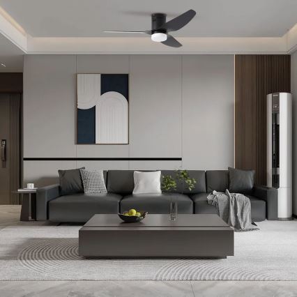 ZEVENTI - Ventilatore da soffitto LED PADUA LED/18W/230V 3000-6000K Wi-Fi Tuya nero + telecomando