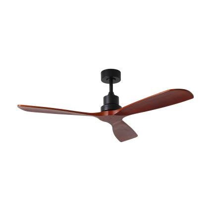 ZEVENTI - Ventilatore a soffitto LIONI Wi-Fi Tuya nero/rovere + telecomando