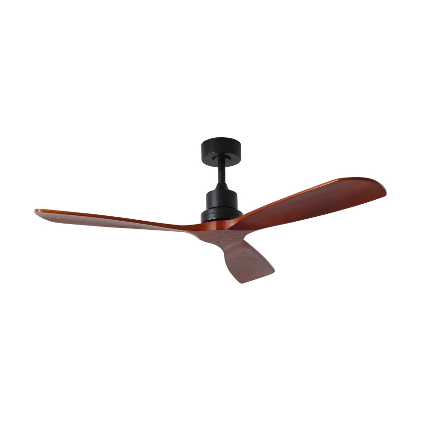 ZEVENTI - Ventilatore a soffitto LIONI Wi-Fi Tuya nero/rovere + telecomando
