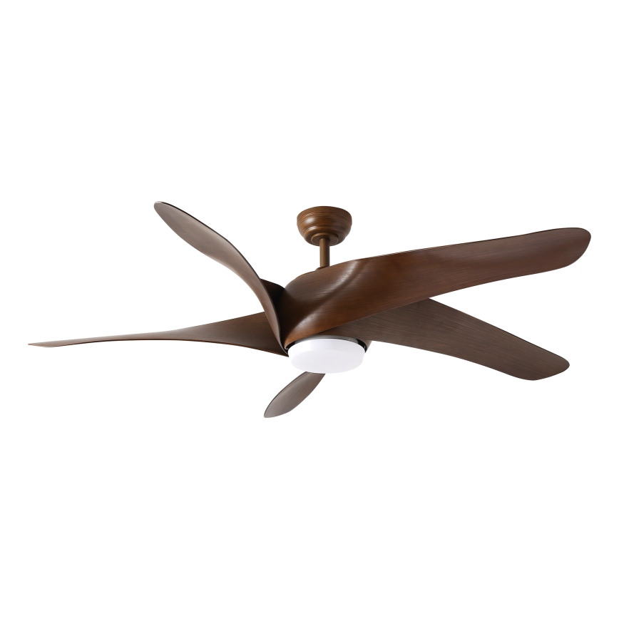 ZEVENTI - Ventilatore da soffitto LED LUCCA LED/18W/230V 3000-6000K Wi-Fi Tuya marrone + telecomando