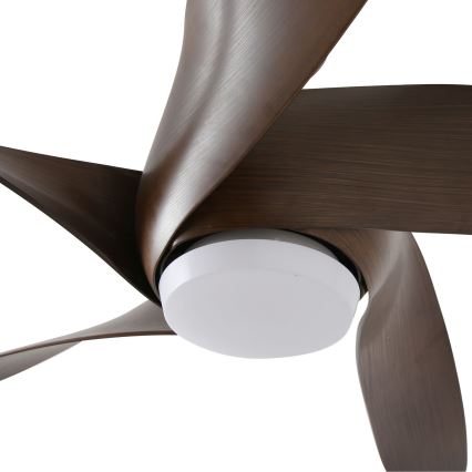 ZEVENTI - Ventilatore da soffitto LED LUCCA LED/18W/230V 3000-6000K Wi-Fi Tuya marrone + telecomando