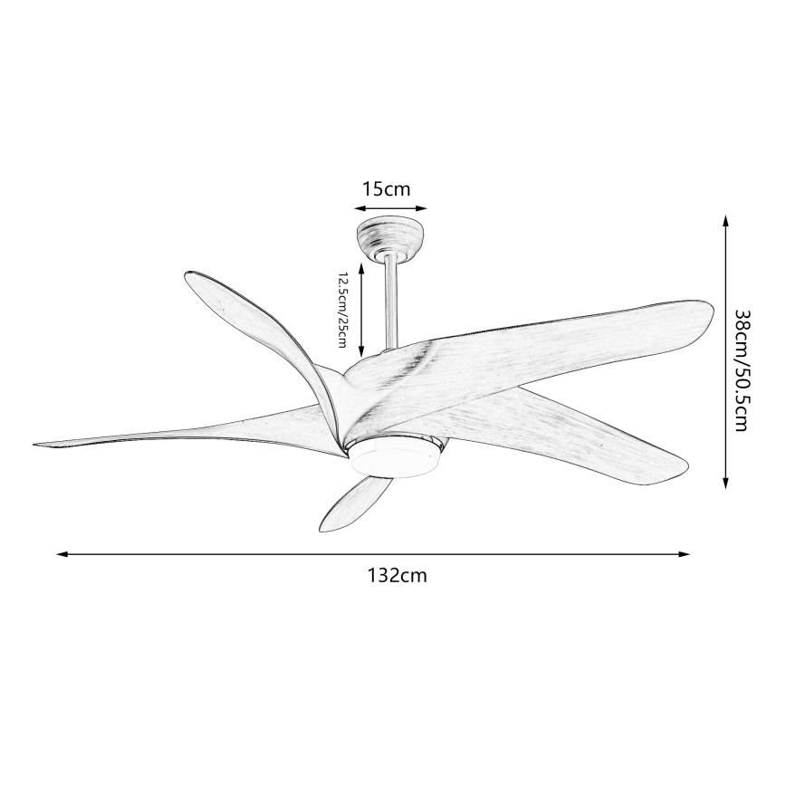 ZEVENTI - Ventilatore da soffitto LED LUCCA LED/18W/230V 3000-6000K Wi-Fi Tuya marrone + telecomando