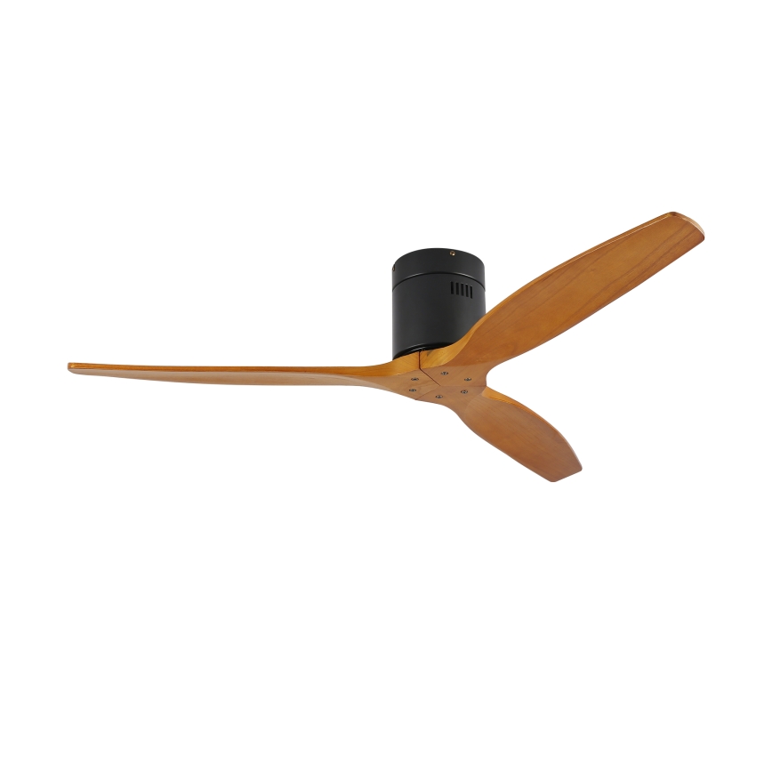 ZEVENTI - Ventilatore da soffitto SPELLO Wi-Fi Tuya nero/rovere + telecomando