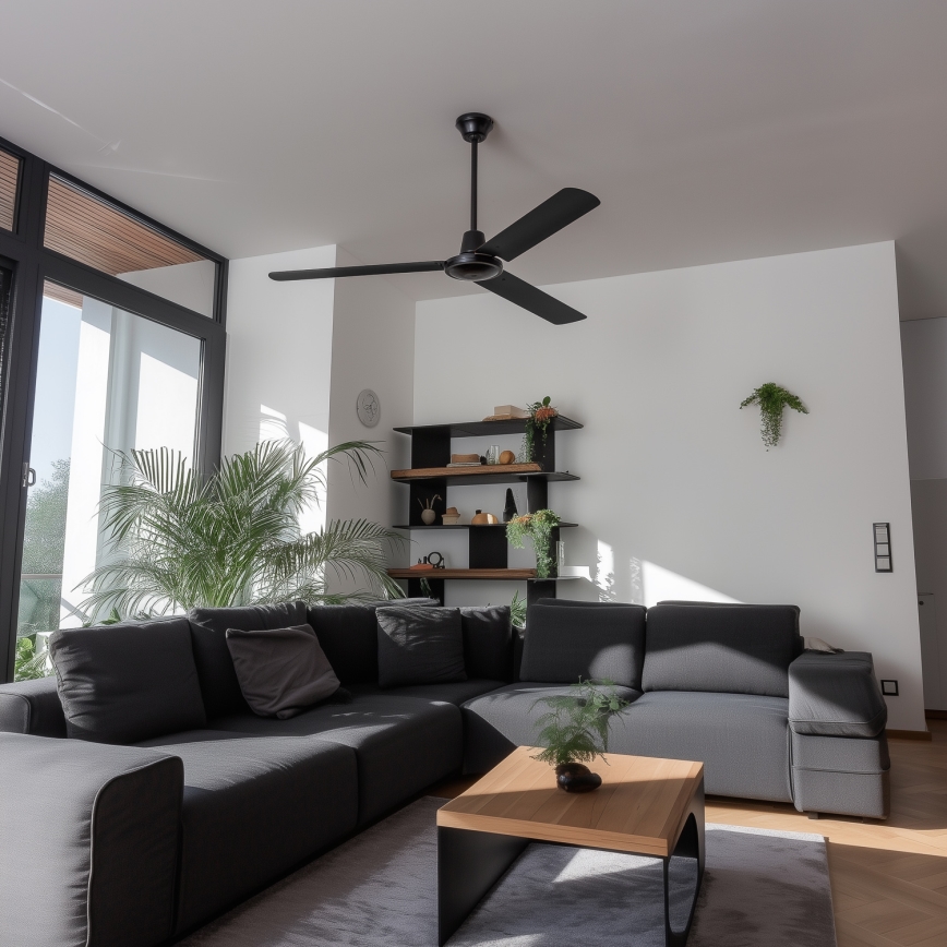 ZEVENTI - Ventilatore da soffitto TOFINO nero