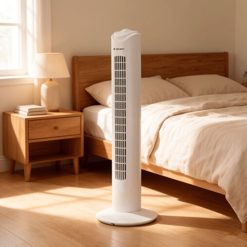ZEVENTI - Ventilatore a torre FLOW 45W/230V bianco