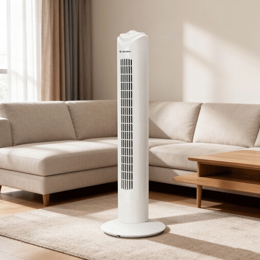 ZEVENTI - Ventilatore a torre FLOW 45W/230V bianco