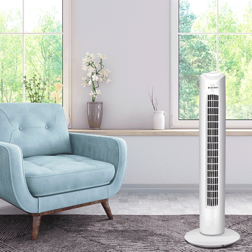 ZEVENTI - Ventilatore a torre FLOW 45W/230V bianco