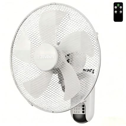 ZEVENTI - Ventilatore da parete FANNY 45W/230V Ø 41 cm bianco + telecomando