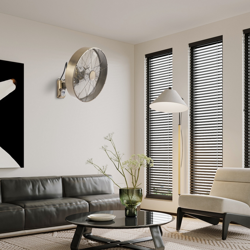 ZEVENTI - Ventilatore da parete FANNY 50W/230V bronzo + telecomando