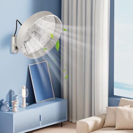ZEVENTI - Ventilatore da parete FANNY 50W/230V Ø 45 cm cromo opaco + telecomando