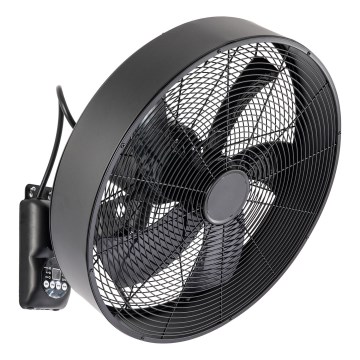 ZEVENTI - Ventilatore da parete FANNY 50W/230V nero + telecomando