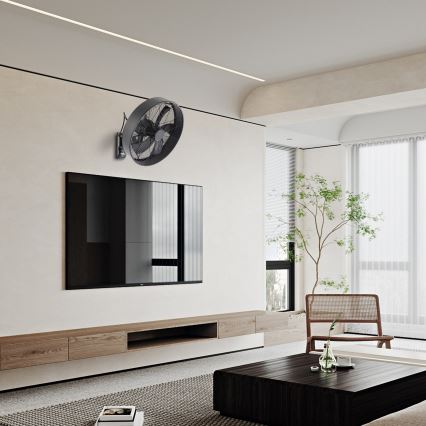 ZEVENTI - Ventilatore da parete FANNY 50W/230V nero + telecomando