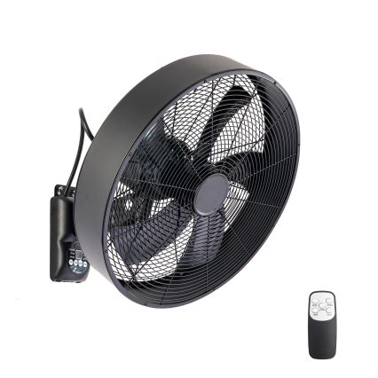 ZEVENTI - Ventilatore da parete FANNY 50W/230V nero + telecomando