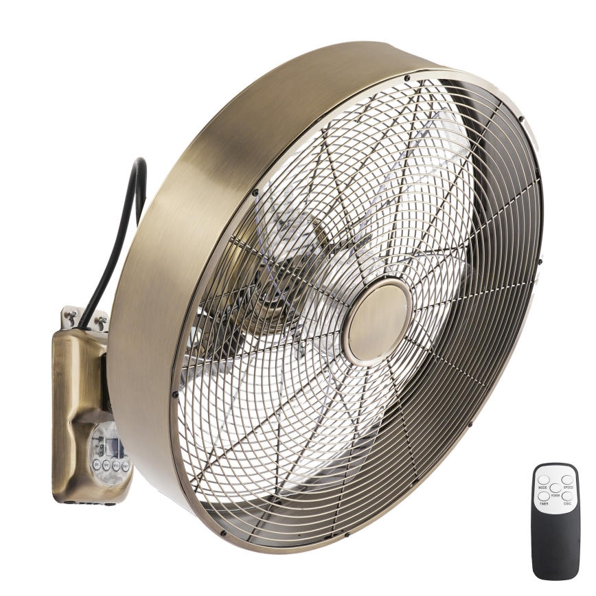 ZEVENTI - Ventilatore da parete FANNY 50W/230V Ø 45 cm bronzo + telecomando