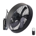 ZEVENTI - Ventilatore da parete FANNY 50W/230V Ø 45 cm nero + telecomando