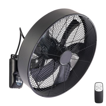 ZEVENTI - Ventilatore da parete FANNY 50W/230V Ø 45 cm nero + telecomando