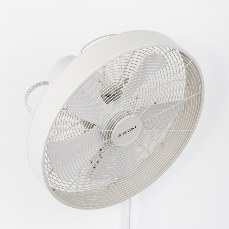 ZEVENTI - Ventilatore da parete FREEZE 50W/230V diametro 40 cm bianco + telecomando