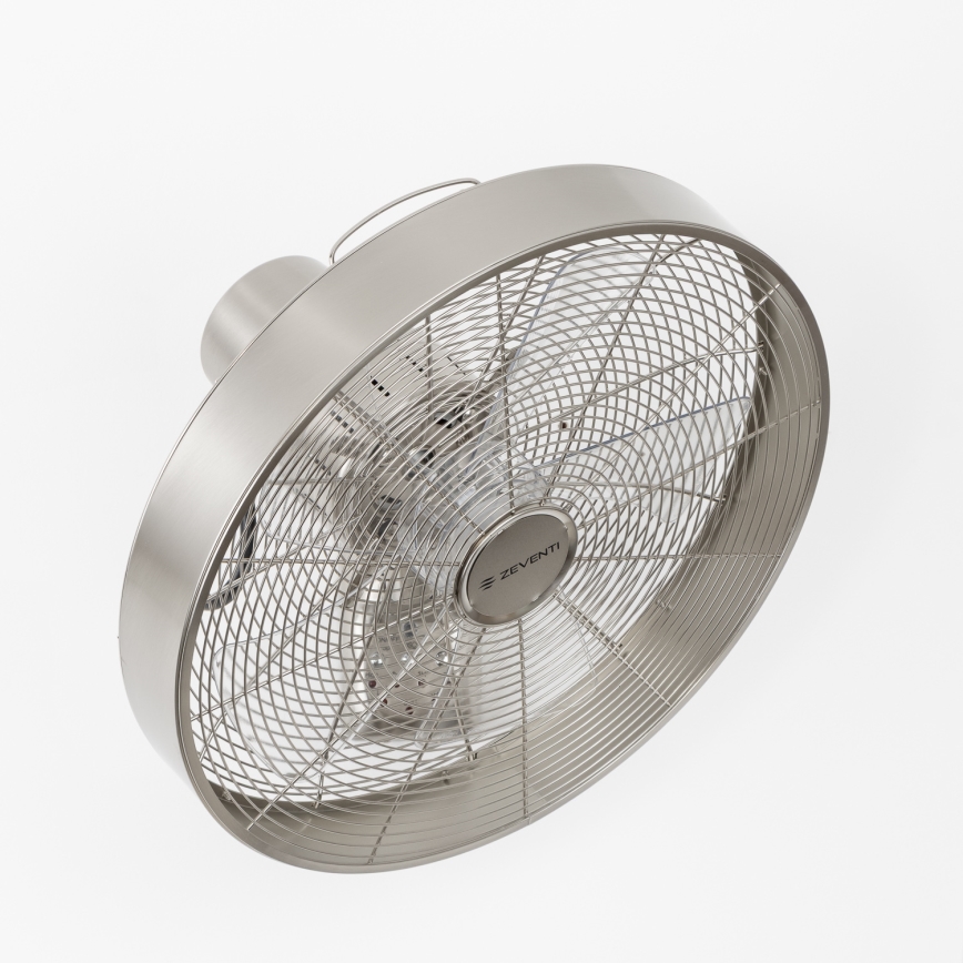 ZEVENTI - Ventilatore da parete FREEZE 50W/230V diametro 40 cm cromo opaco + telecomando