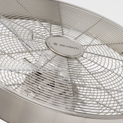 ZEVENTI - Ventilatore da parete FREEZE 50W/230V diametro 40 cm cromo opaco + telecomando