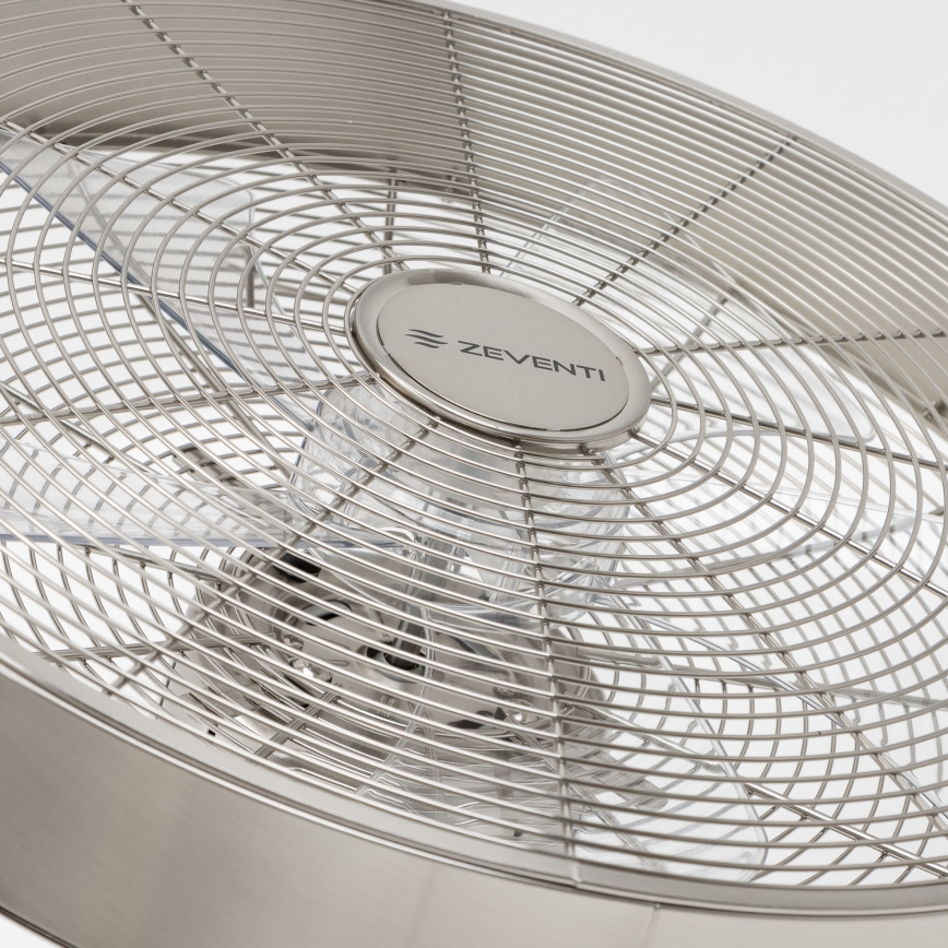 ZEVENTI - Ventilatore da parete FREEZE 50W/230V diametro 40 cm cromo opaco + telecomando