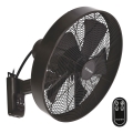 ZEVENTI - Ventilatore da parete FREEZE 50W/230V diametro 40 cm nero/marrone + telecomando