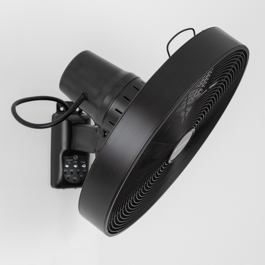 ZEVENTI - Ventilatore da parete FREEZE 50W/230V diametro 40 cm nero + telecomando