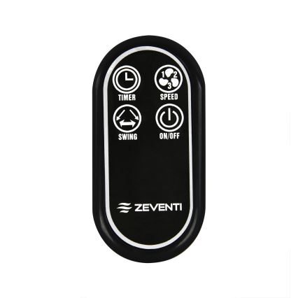 ZEVENTI - Ventilatore da parete FREEZE 50W/230V diametro 40 cm nero/marrone + telecomando