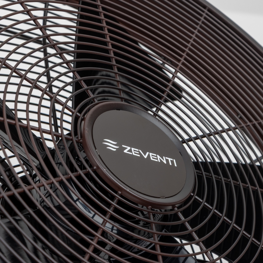 ZEVENTI - Ventilatore da parete FREEZE 50W/230V diametro 40 cm nero/marrone + telecomando