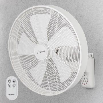 ZEVENTI - Ventilatore da parete FREEZE 50W/230V Ø 45 cm bianco + telecomando