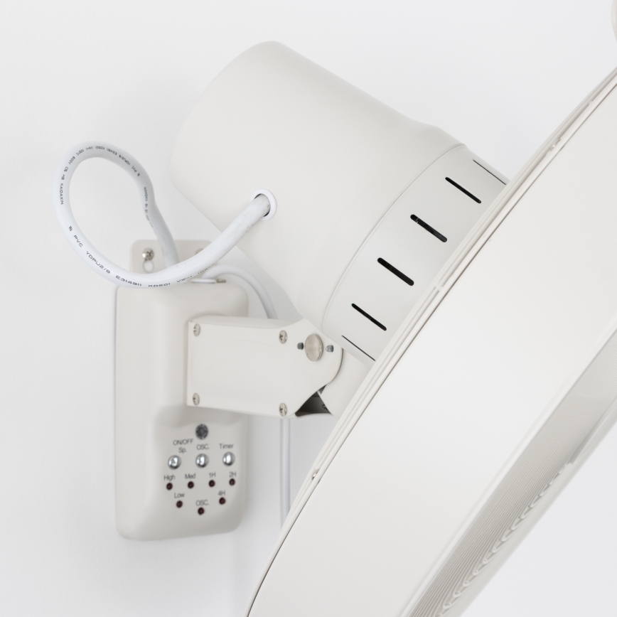 ZEVENTI - Ventilatore da parete FREEZE 50W/230V Ø 45 cm bianco + telecomando