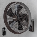 ZEVENTI - Ventilatore da parete FREEZE 50W/230V Ø 45 cm nero/marrone + telecomando