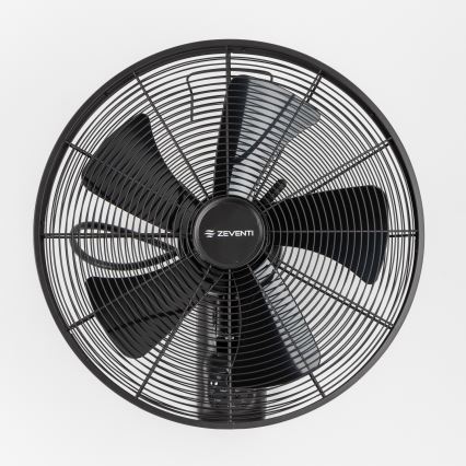 ZEVENTI - Ventilatore da parete FREEZE 50W/230V Ø 45 cm nero + telecomando
