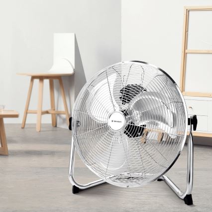 ZEVENTI - Ventilatore da pavimento FLOW 60W/230V 44,5 cm cromo lucido