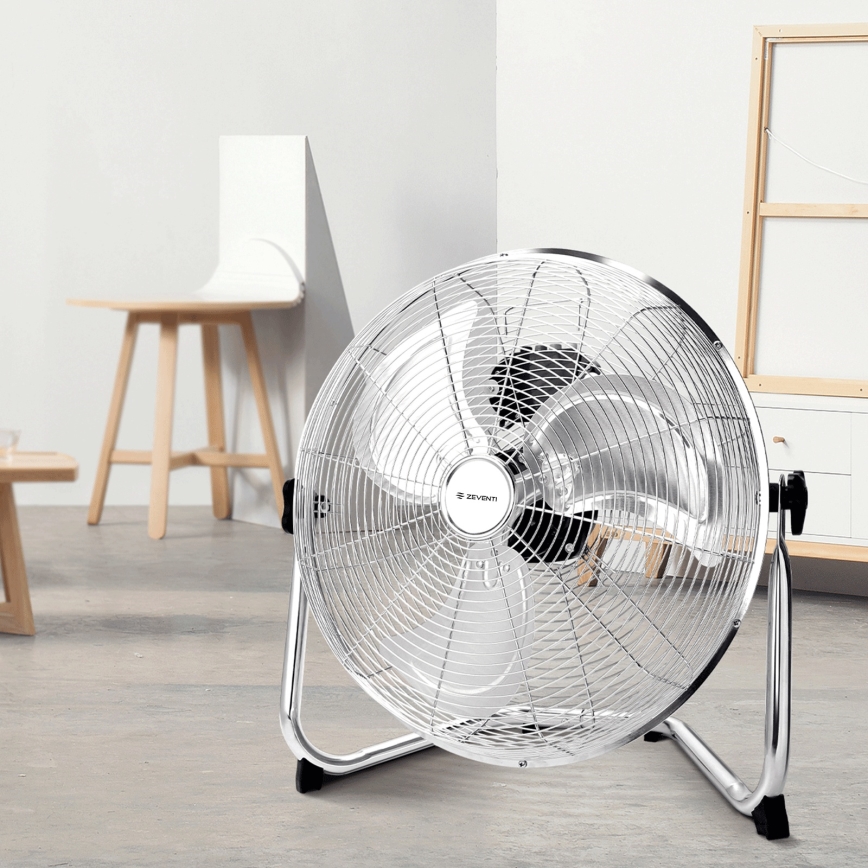 ZEVENTI - Ventilatore da pavimento FLOW 60W/230V 44,5 cm cromo lucido