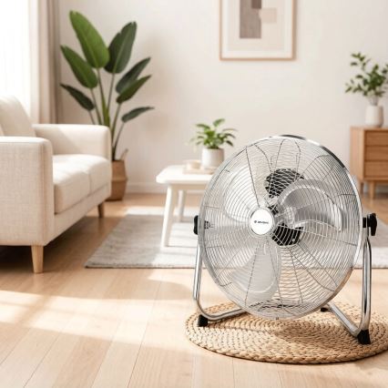 ZEVENTI - Ventilatore da pavimento FLOW 60W/230V 44,5 cm cromo lucido