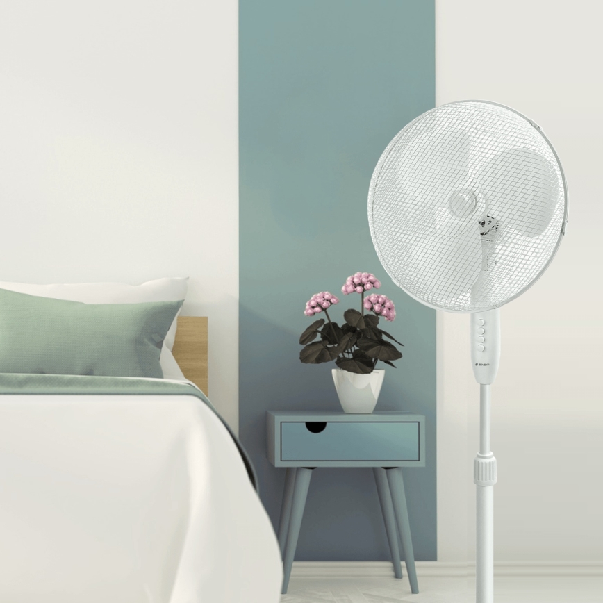ZEVENTI - Ventilatore a piantana FLOW 45W/230V 120 cm bianco