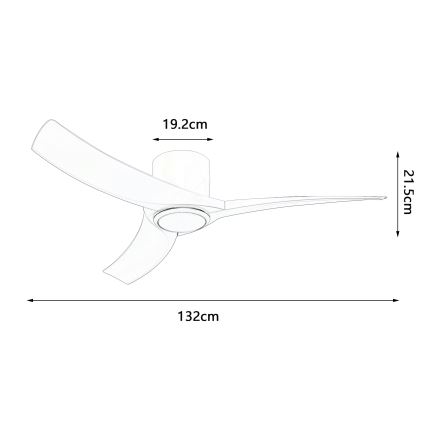 ZEVENTI - Ventilatore da soffitto dimmerabile ORBITO LED/24W/230V 3000/4000/6000K Wi-Fi Tuya bianco + telecomando