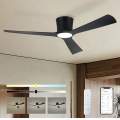 ZEVENTI - Ventilatore da soffitto con luce LED dimmerabile AUREX LED/24W/230V 3000/4000/6000K Wi-Fi Tuya nero + telecomando