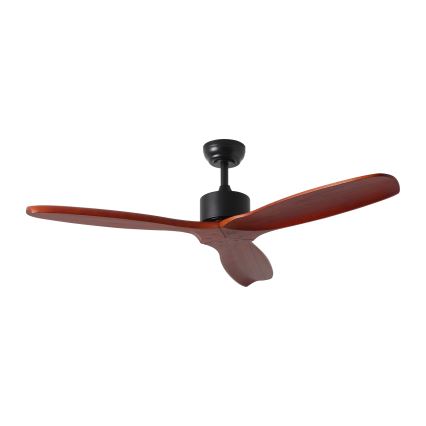 ZEVENTI - Ventilatore da soffitto CUENCA Wi-Fi Tuya nero/rovere + telecomando
