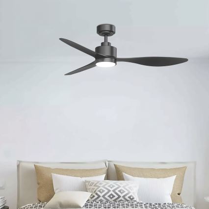 ZEVENTI - Ventilatore da soffitto LED dimmerabile ULUWATU LED/20W/230V 2700-6500K 132 cm nero + telecomando