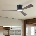 ZEVENTI - Ventilatore da soffitto dimmerabile a LED AUREX LED/24W/230V 3000/4000/6000K Wi-Fi Tuya nero/noce + telecomando
