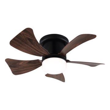 ZEVENTI - Ventilatore da soffitto dimmerabile a LED MUNDAKA LED/10W/230V 3000-6500K marrone + telecomando
