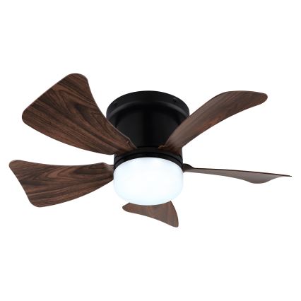ZEVENTI - Ventilatore da soffitto dimmerabile a LED MUNDAKA LED/10W/230V 3000-6500K marrone + telecomando
