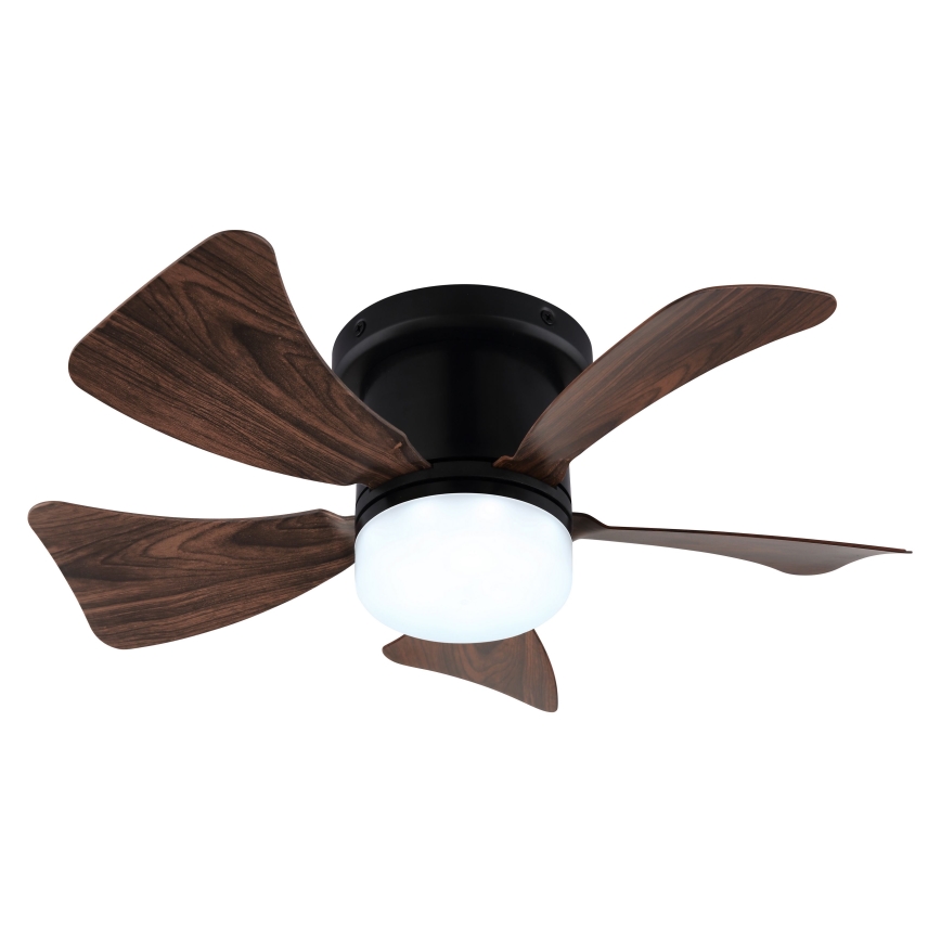 ZEVENTI - Ventilatore da soffitto dimmerabile a LED MUNDAKA LED/10W/230V 3000-6500K marrone + telecomando
