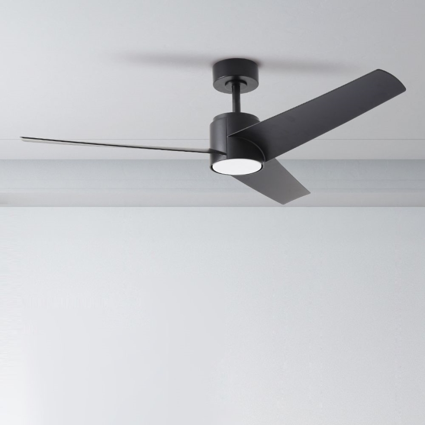 ZEVENTI - Ventilatore da soffitto dimmerabile a LED ORVIETO LED/18W/230V 3000-6000K Wi-Fi Tuya nero + telecomando