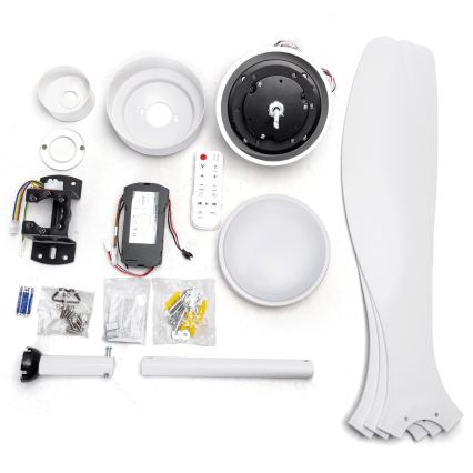 ZEVENTI - Ventilatore da soffitto dimmerabile ULUWATU LED/20W/230V 2700-6500K 132cm bianco + telecomando